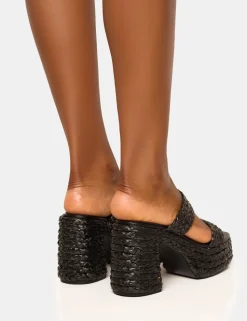 New Cassidy Double Strap Jute Platform Block Heel Block Heels | Platform Heels