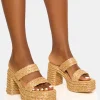 Online Cassidy Natural Double Strap Jute Platform Block Heel Block Heels | Platform Heels