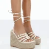 Fashion Chakkra PU High Heeled Sandal Espadrilles Wedges 6" Heels | Wedges