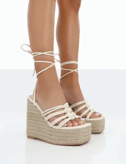 Fashion Chakkra PU High Heeled Sandal Espadrilles Wedges 6" Heels | Wedges