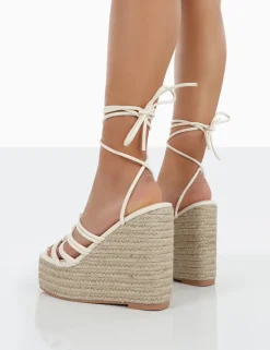 Fashion Chakkra PU High Heeled Sandal Espadrilles Wedges 6" Heels | Wedges