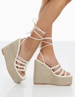 Fashion Chakkra PU High Heeled Sandal Espadrilles Wedges 6