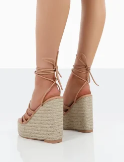 Cheap Chakkra PU High Heeled Sandal Espadrilles Wedges 6" Heels | Wedges