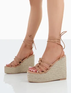 Cheap Chakkra PU High Heeled Sandal Espadrilles Wedges 6