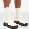 Discount Cherry Off Chunky Sole Chelsea Ankle Boots Chunky Boots | Ankle Boots