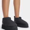 Outlet Chill Out Nylon Puffer Ultra Mini Ankle Platform Boots Faux Fur Ankle Boots | Flat Boots