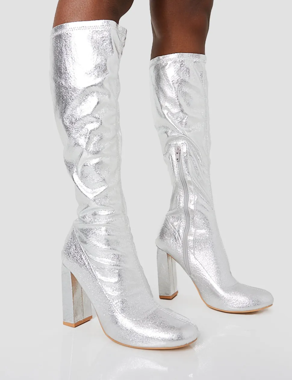 Best Sale Christina Grain Pointed Toe Block Heel Knee High Boots Block Heels | Heeled Boots