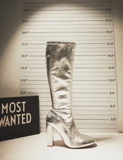 Best Sale Christina Grain Pointed Toe Block Heel Knee High Boots Block Heels | Heeled Boots