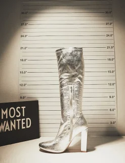 Best Sale Christina Grain Pointed Toe Block Heel Knee High Boots Block Heels | Heeled Boots