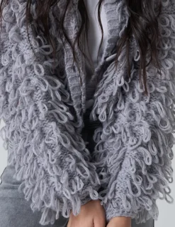 Outlet Chunky Loop Stitch Knitted Cardigan Outerwear & Jackets