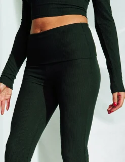 Store Chunky Rib Foldover Straight Leg Pants Co-ords | Trousers