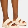 Online Cierra Double Strap Patterned Platform Sandal Flats