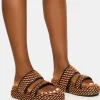 New Cierra Double Strap Patterned Platform Sandal Flats