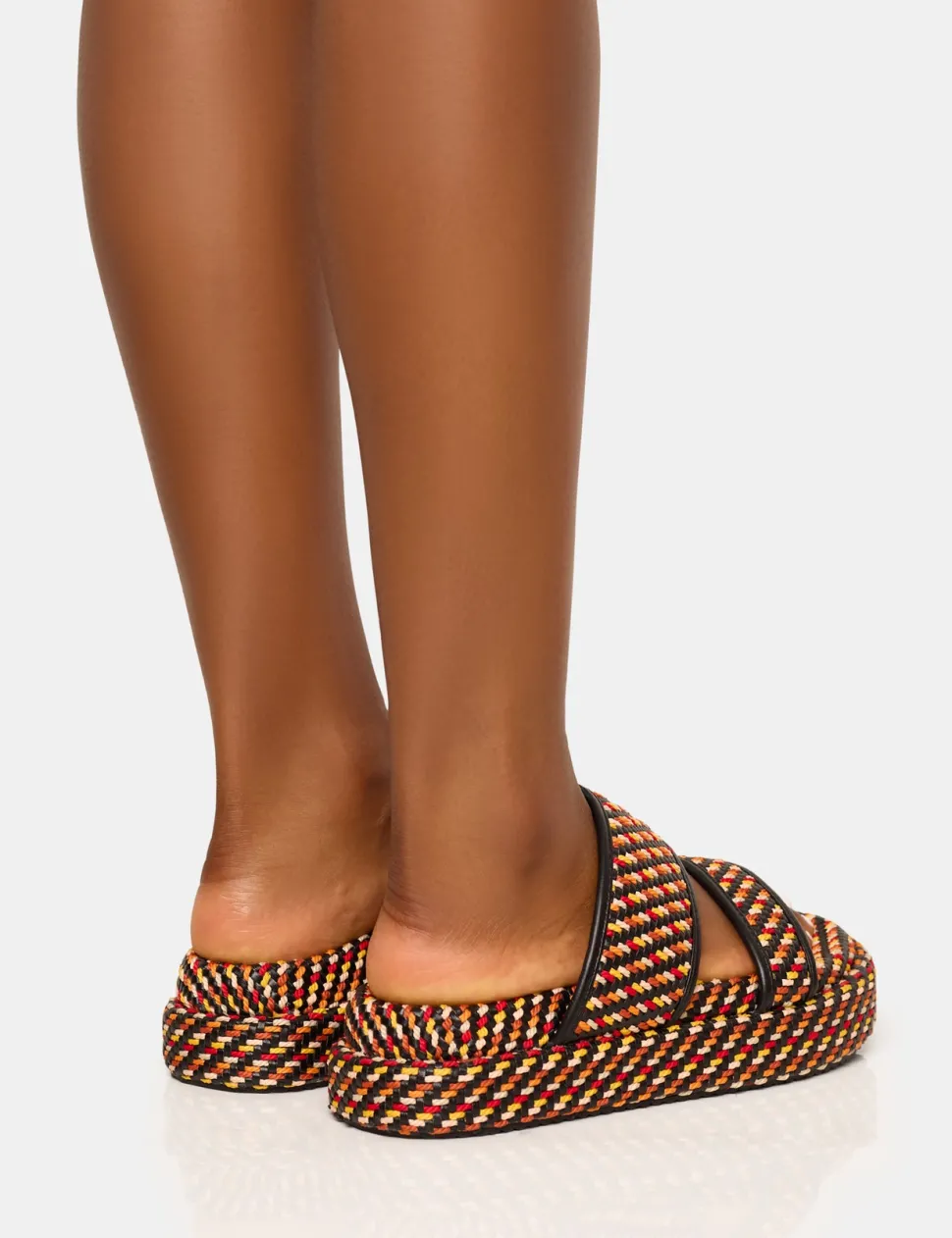 New Cierra Double Strap Patterned Platform Sandal Flats