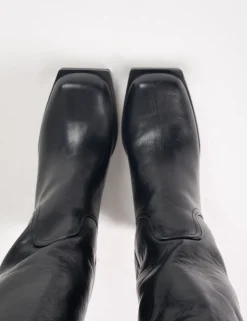 Best Colden Vintage Fur Trim Block Heel Knee High Boots Block Heels | Knee High Boots