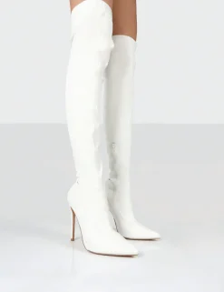 Best Sale Confidence Stiletto Heeled Over The Knee PU Boots High Heels | Heeled Boots