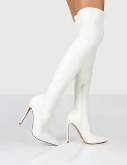 Best Sale Confidence Stiletto Heeled Over The Knee PU Boots High Heels | Heeled Boots