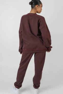 Best Contrast Stitch 90'S Joggers Aubergine Sculpt & Leisure | Kaiia The Label