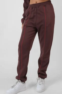 Best Contrast Stitch 90'S Joggers Aubergine Sculpt & Leisure | Kaiia The Label