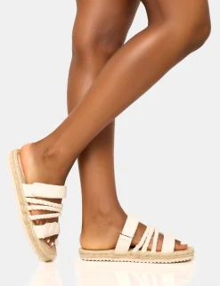 Fashion Coral Rope Detail Flat Sandal Flats