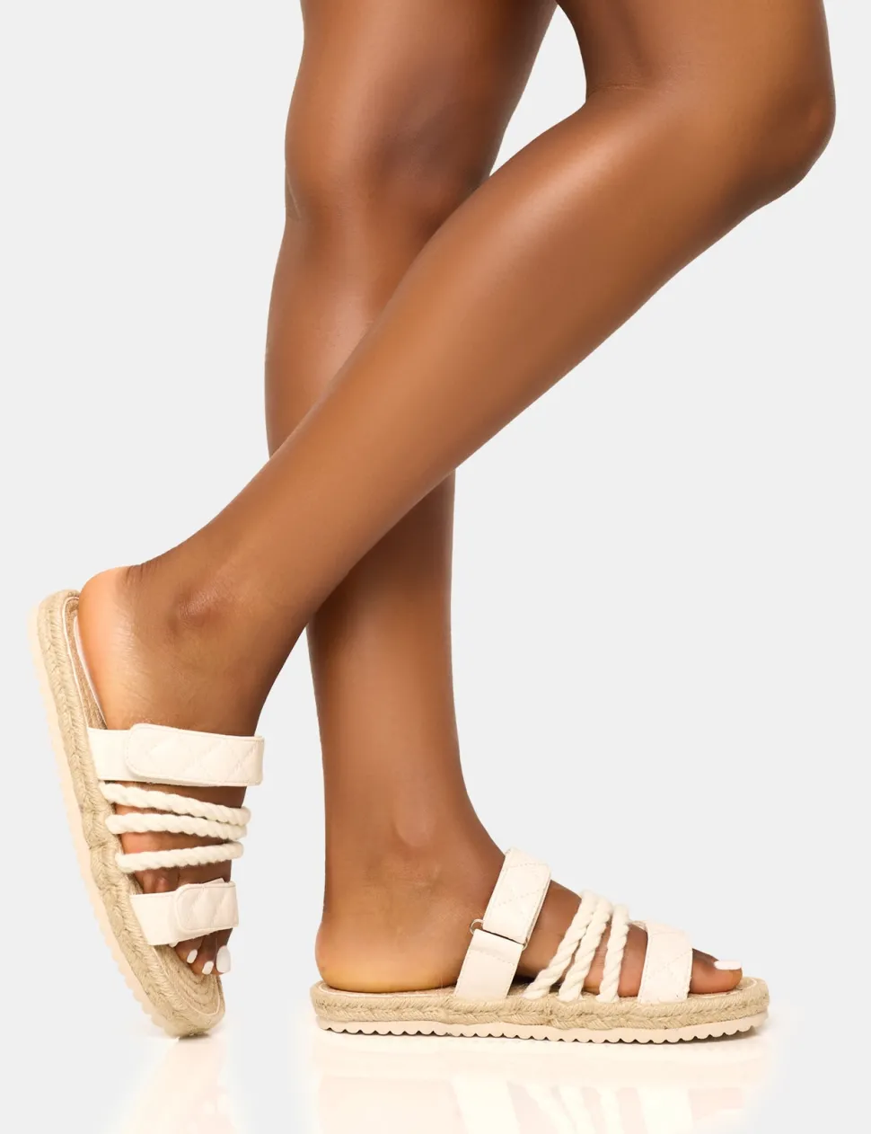 Fashion Coral Rope Detail Flat Sandal Flats