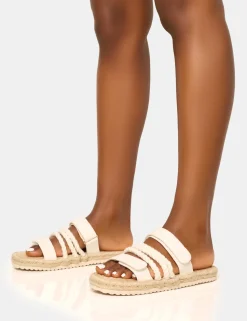 Fashion Coral Rope Detail Flat Sandal Flats