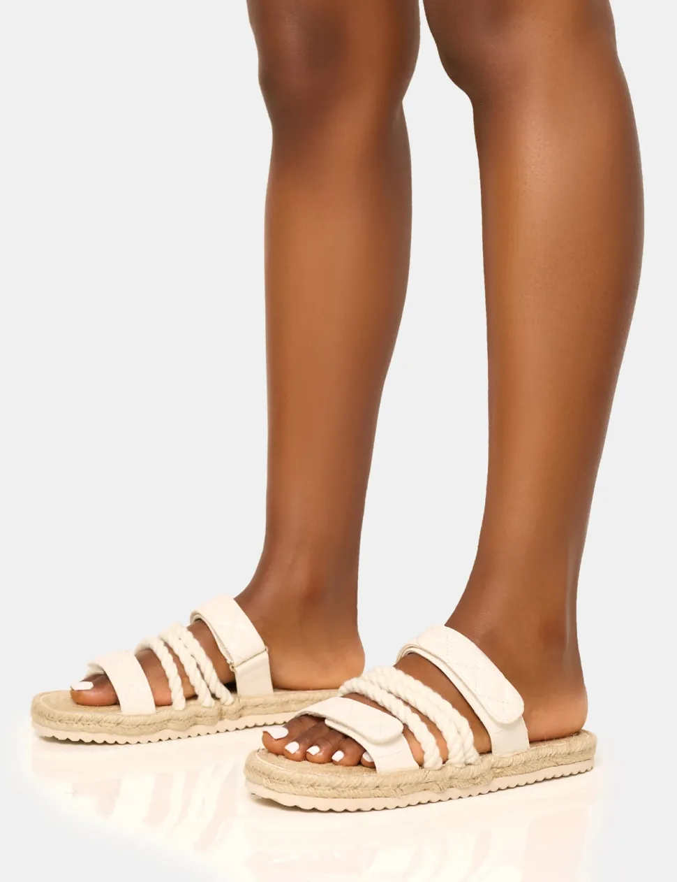 Fashion Coral Rope Detail Flat Sandal Flats