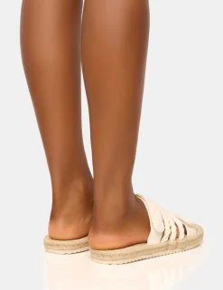 Fashion Coral Rope Detail Flat Sandal Flats