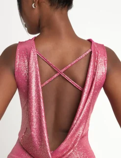 Flash Sale Cowl Drape Back Sequin Mini Dress Hot Pink Sculpt & Leisure | Kaiia The Label