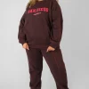 Online Curve Contrast Stitch 90'S Joggers Aubergine Curve | Sculpt & Leisure