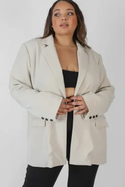 New Curve Relaxed Blazer Stone Curve | Sculpt & Leisure