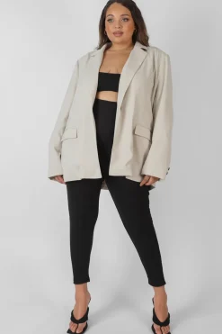 New Curve Relaxed Blazer Stone Curve | Sculpt & Leisure