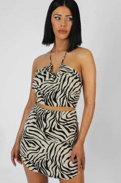 Shop Curved Hem Skirt Zebra Stone Sculpt & Leisure | Kaiia The Label