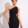 New Cut Out Detail Tie Back Luxe Slinky Mini Dress Dresses