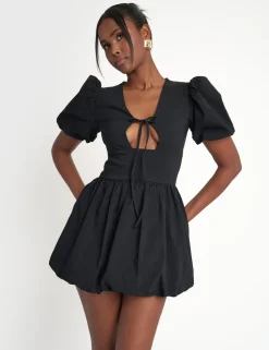 Shop Cut Out Puff Sleeve Bubble Hem Mini Dress Sculpt & Leisure | Kaiia The Label