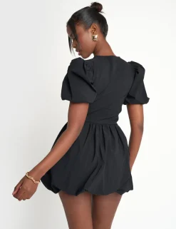 Shop Cut Out Puff Sleeve Bubble Hem Mini Dress Sculpt & Leisure | Kaiia The Label