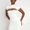 Sale Cut Out Short Sleeve Luxe Slinky Mini Dress Sculpt & Leisure | Kaiia The Label