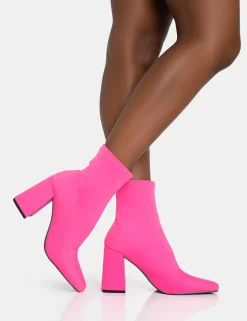 New Delani Hot Neoprene Rounded Pointed Block Heel Ankle Boots Block Heels | Heeled Boots