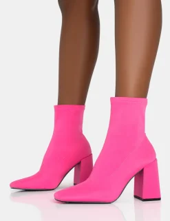 New Delani Hot Neoprene Rounded Pointed Block Heel Ankle Boots Block Heels | Heeled Boots