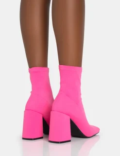 New Delani Hot Neoprene Rounded Pointed Block Heel Ankle Boots Block Heels | Heeled Boots