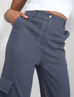 Best Denim Contrast Stitch Cargo Jeans Sculpt & Leisure | Kaiia The Label