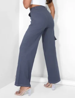Best Denim Contrast Stitch Cargo Jeans Sculpt & Leisure | Kaiia The Label