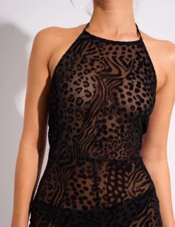 Online Devore Leopard Halterneck Jumpsuit Jumpsuits & Playsuits