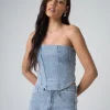 Cheap Diamante Denim Corset Co-ords | Tops
