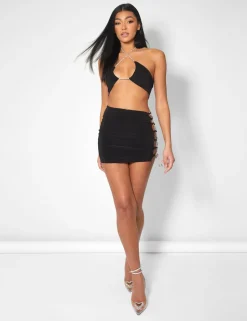 Store Diamante Rope Slinky Mini Skirt Sculpt & Leisure | Kaiia The Label