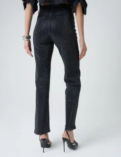 Store Diamante Straight Fit High Rise Denim Jeans Co-ords | Trousers