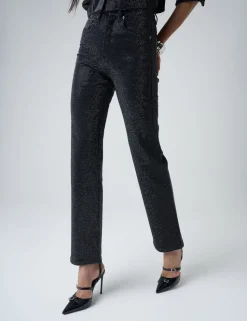 Store Diamante Straight Fit High Rise Denim Jeans Co-ords | Trousers
