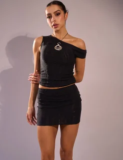 Hot Distressed Off Shoulder Top Co-ords | Tops