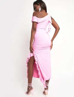 Sale Drape Asymmetric Slinky Maxi Dress Sculpt & Leisure | Kaiia The Label