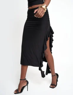 Best Sale Drape Detail Luxe Slinky Maxi Skirt Sculpt & Leisure | Kaiia The Label